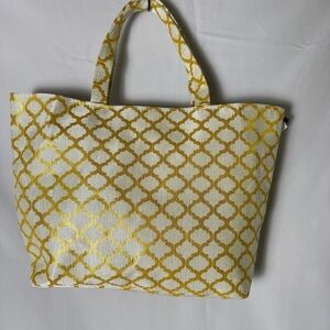 Stylish Gold Tote Bag Grocery Shoulder Market Travel Casual School Work Picnic
